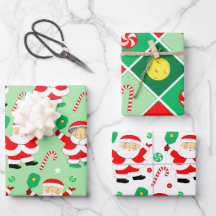 Papier d'emballage de Noël pour Pickleball