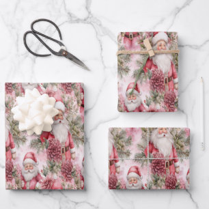 Papier d'emballage de Noël sur le thème père Noël