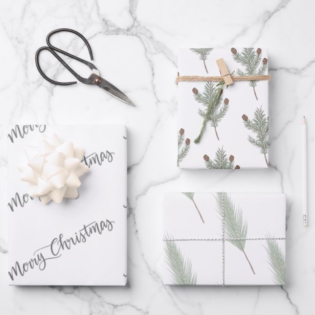 Papier d'emballage de Noël vert (Recto)