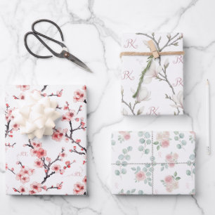 Papier d'emballage de pharmacien Élégant floral aq
