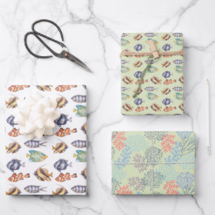 Papier d'emballage de poisson, papier cadeau nauti