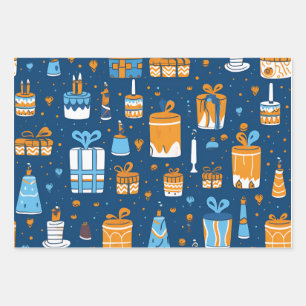 Papier d'emballage de vacances Hannukah