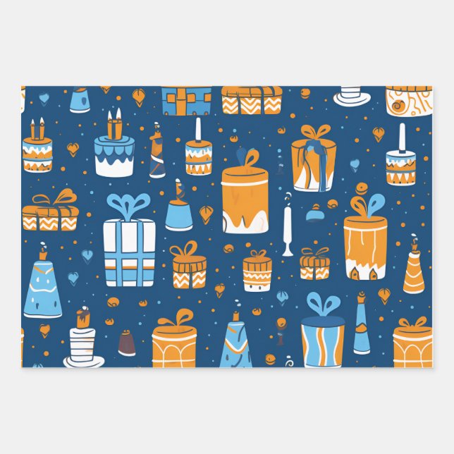 Papier d'emballage de vacances Hannukah (Devant)