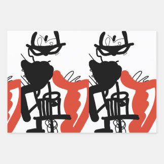 papier d'emballage design unique ensemble de 3 feu