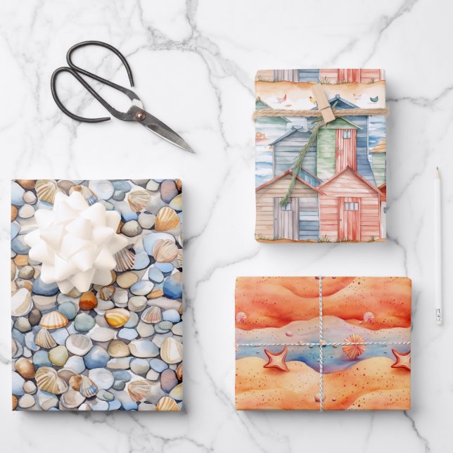 Papier d'emballage d'été de plage (Recto)