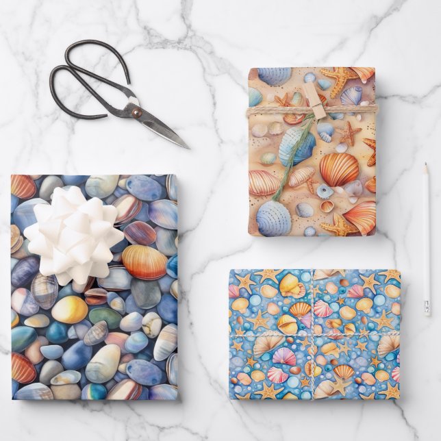 Papier d'emballage d'été de plage (Recto)