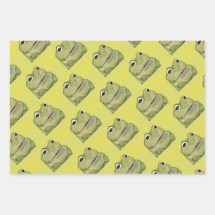Papier d'emballage d'impression de grenouille