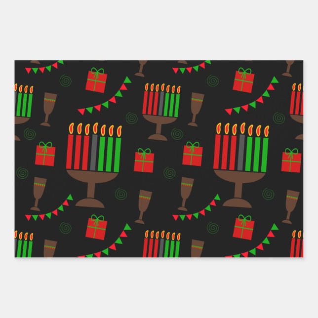 Papier d'emballage d'impression Kwanzaa (Devant)