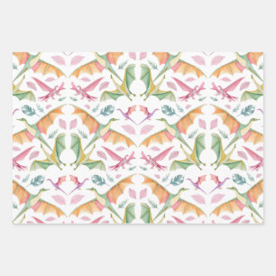 Papier d'emballage dinosaure feuille plate ensembl