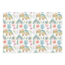 Papier d'emballage dinosaure feuille plate ensembl
