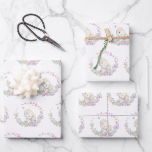 Papier d'emballage éléphant, emballage cadeau Baby