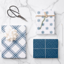 Papier d'emballage Farmhouse moderne - Marine