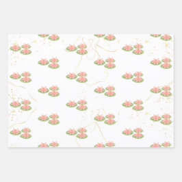 Papier d'emballage feuille plate | Thème Lotus et