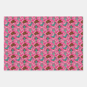 Papier d'emballage Fille Western Rose