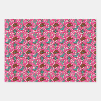 Papier d'emballage Fille Western Rose