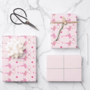 Papier d'emballage flamants roses