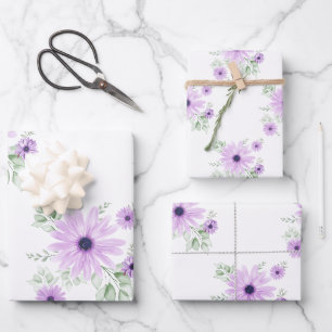 Papier d'emballage floral aquarelle de printemps –