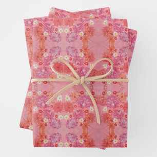 Papier d'emballage floral Sunset Rose