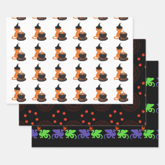 papier d'emballage Halloween - feuilles mixtes