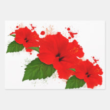 Papier d'emballage Hibiscus