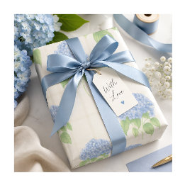 Papier d'emballage Hydrangea Bleu Élégant Cadeau F