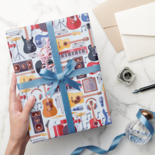 Papier d'emballage Instruments de musique, Cadeau 
