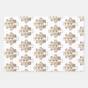 Papier d'emballage kitty mou - abstrait - ensemble