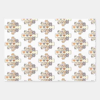 Papier d'emballage kitty mou - abstrait - ensemble