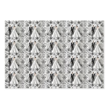 Papier d'emballage mariage noir et blanc