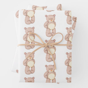 Papier d'emballage mignon pour bébé ours