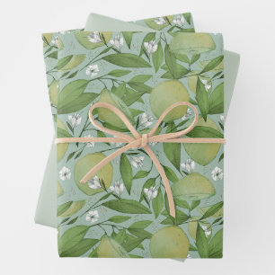 Papier d'emballage motif à citron doux