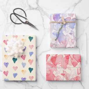 Papier d'emballage motif de coeur transparent à l'