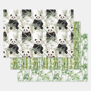 Papier d'emballage Panda en bambou