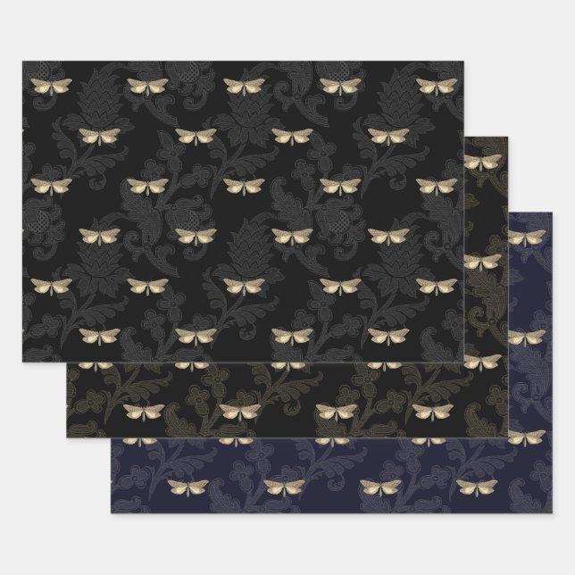 Papier d'emballage Papillon & Dentelle (Lot)