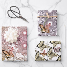 Papier d'emballage Papillon Mandala Couleurs Perso