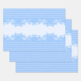 Papier d'emballage pastel bleu de Noël fractal