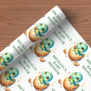 Papier d'emballage pour cadeau Dinosaure bébé mign
