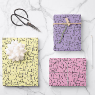 Papier d'emballage pour chat, papier cadeau pour c