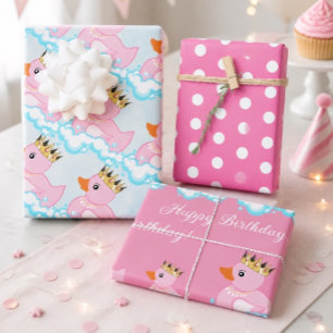 Papier d'emballage pour fête d'anniversaire Canard