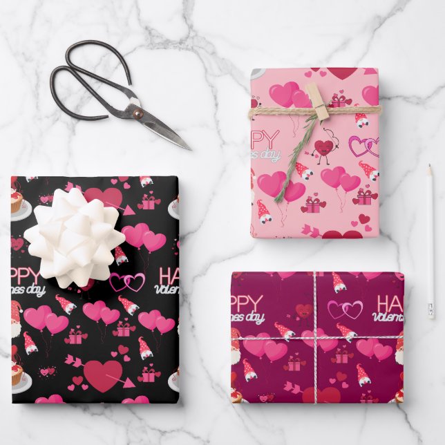 papier d'emballage pour gnome de Saint-Valentin (Recto)