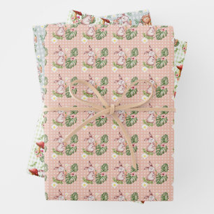 papier d'emballage pour lapin mignon