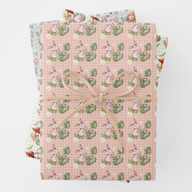 papier d'emballage pour lapin mignon (En situation)