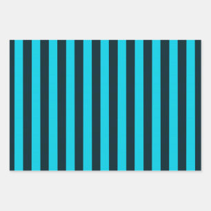 Papier d'emballage rayé turquoise