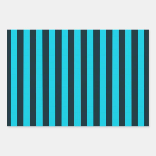 Papier d'emballage rayé turquoise (Devant)