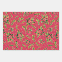 Papier d'emballage rouge vert chrictmac