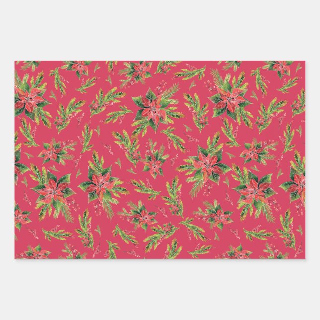 Papier d'emballage rouge vert chrictmac (Devant)