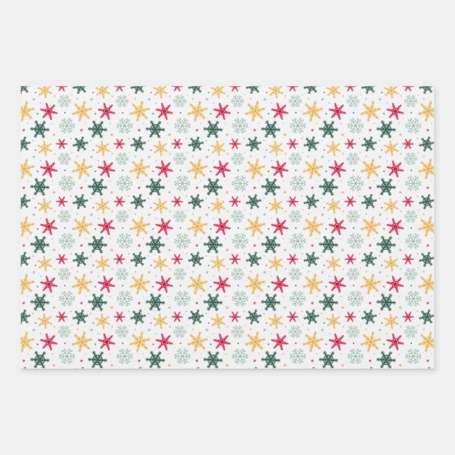 Papier d'emballage Snowflakes série de 3 (Devant)