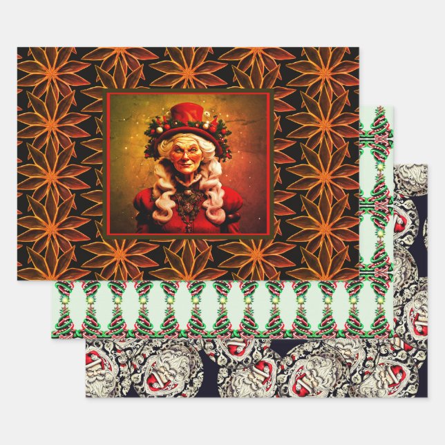 Papier d'emballage WHIMSIGOTH HOLIDAY 3 feuilles (Lot)