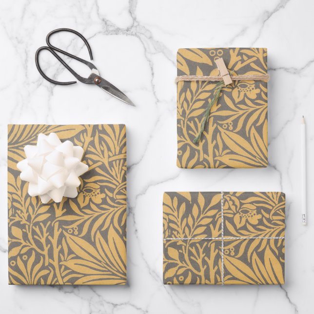 Papier d'emballage William Morris luckspur adapté (Recto)