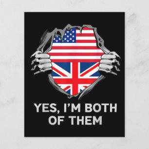Papier Demi-Américain Moitié Anglais USA Angleterre Drape